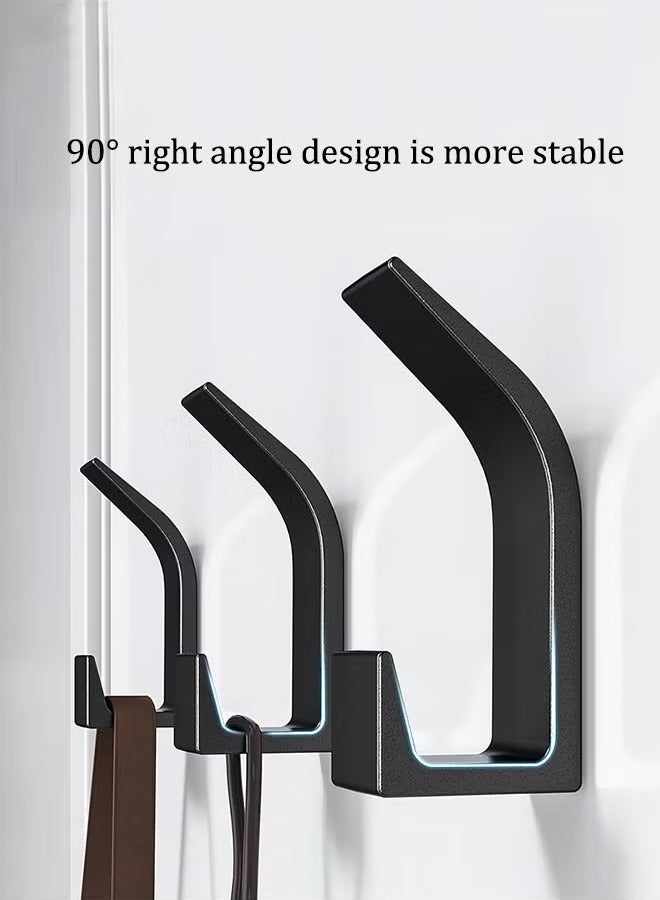 Hoasis 5 Pack Coat Hooks Wall Mount - Heavy Duty Hat Hangers, Large Wall Hooks for Mudroom Entryway Bathroom, Decorative Hook Rack for Hanging Purse, Baseball Cap, Key, Backpack, Towel, Robe (Black) - Image 2
