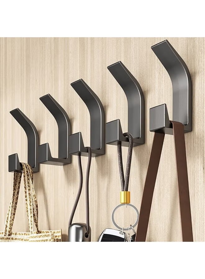 Hoasis 5 Pack Coat Hooks Wall Mount - Heavy Duty Hat Hangers, Large Wall Hooks for Mudroom Entryway Bathroom, Decorative Hook Rack for Hanging Purse, Baseball Cap, Key, Backpack, Towel, Robe (Black) - Image 4