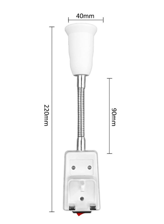 E27 Lamp Holder with Plug and Switch, 2 Pcs Flexible Arm Wall Light Socket for Bedroom, Kitchen, Bulb Base with Plug-in Capability  - Image 5