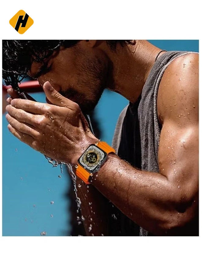 HuHa - Sport New Silicone Band Compatible with Apple Watch Ultra Ocean 42/44/45/49mm Strap for iWatch Series Ultra 8 7 6 5 SE - Image 1