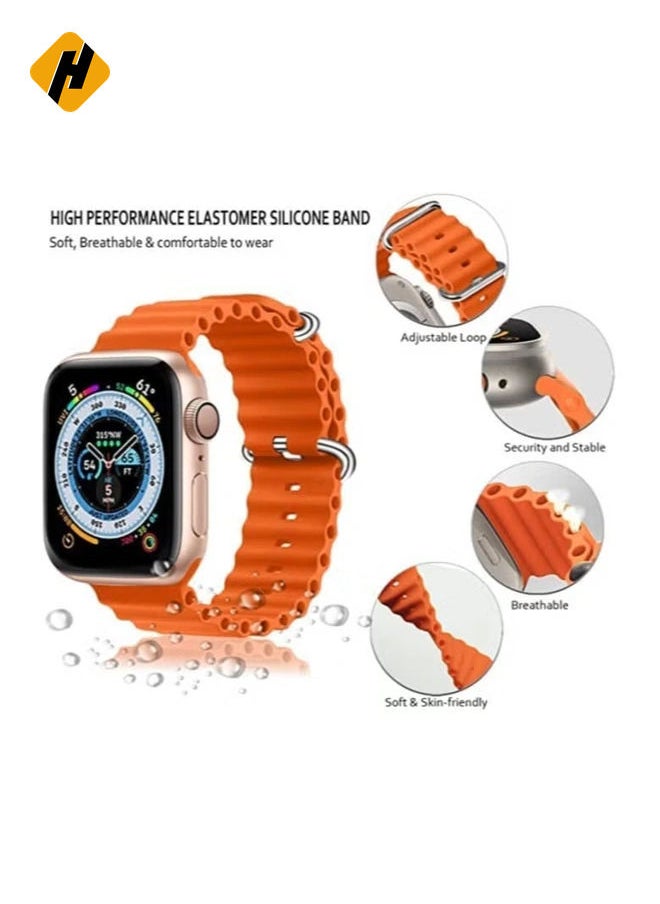 HuHa - Sport New Silicone Band Compatible with Apple Watch Ultra Ocean 42/44/45/49mm Strap for iWatch Series Ultra 8 7 6 5 SE - Image 1
