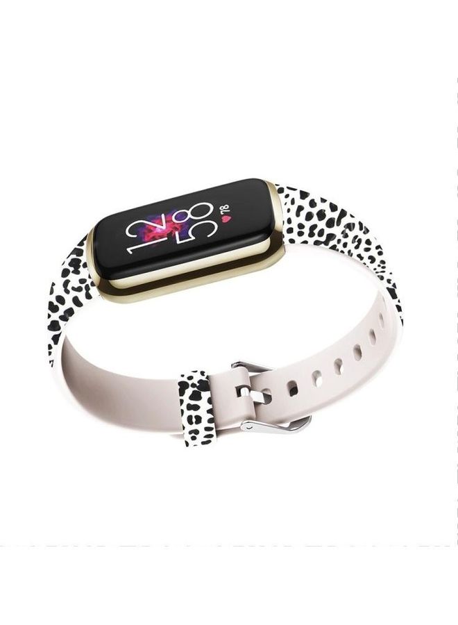 NIBEMINENT Special Edition Printing Silicone Replacement Strap Watchband For Fitbit Luxe Black  - Image 3