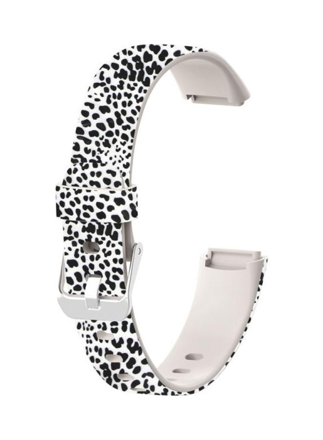 NIBEMINENT Special Edition Printing Silicone Replacement Strap Watchband For Fitbit Luxe Black  - Image 1