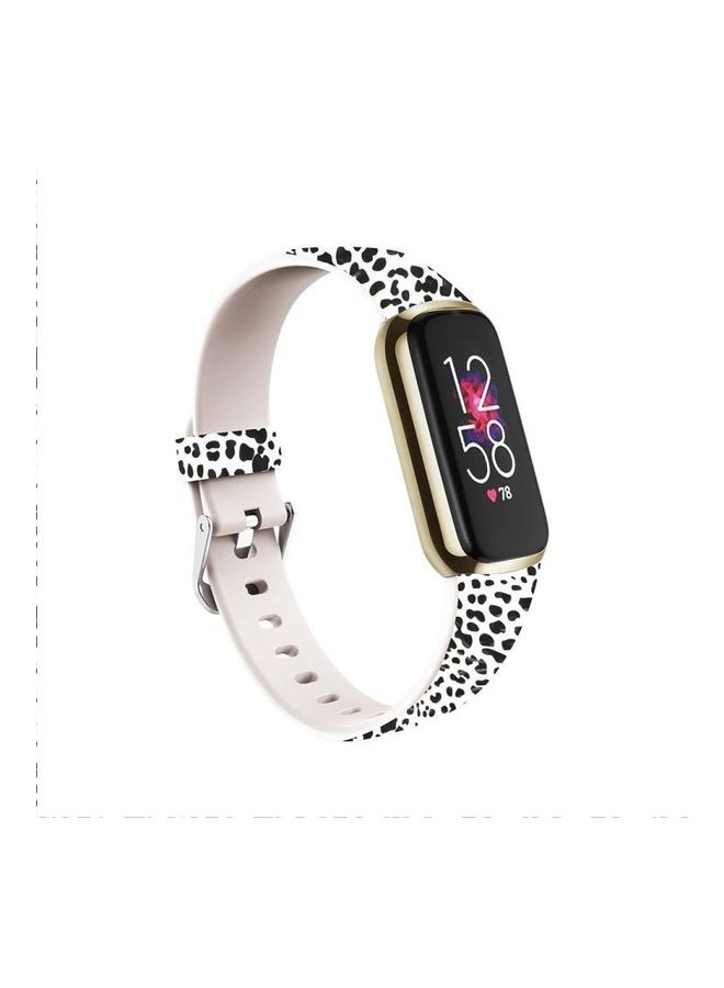 NIBEMINENT Special Edition Printing Silicone Replacement Strap Watchband For Fitbit Luxe Black  - Image 2