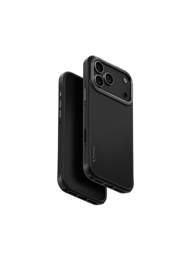 UNIQ KEVA Tough Aramid Fiber Case for iPhone 17 Pro Max (6.9 Inch) | Ultra-Slim & Lightweight | Shockproof Protective Cover | Premium Matte Finish | Carbon Black Carbon Black - Image 3