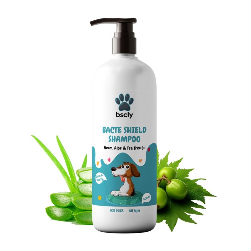 Harrods Bscly Bacte Shield Dog Shampoo 500ml | Puppy Safe Shampoo - Ticks & Fleas Prevention, Enriched with Aloe & Coconut Oil, Ph Balanced Dog Shampoo - Shampoo for Pets - Image 2