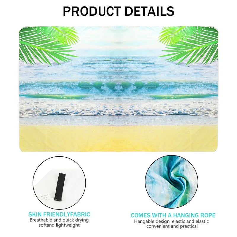 PALAY PALAY Beach Mat Sand Free Waterproof Foldable Large Picnic Blanket Mat Quick Dry Fitness Beach Towel With Storage Mesh Bag Microfiber Lightweight Towel For The Swimming Sports 31X60 Inches  - Image 4