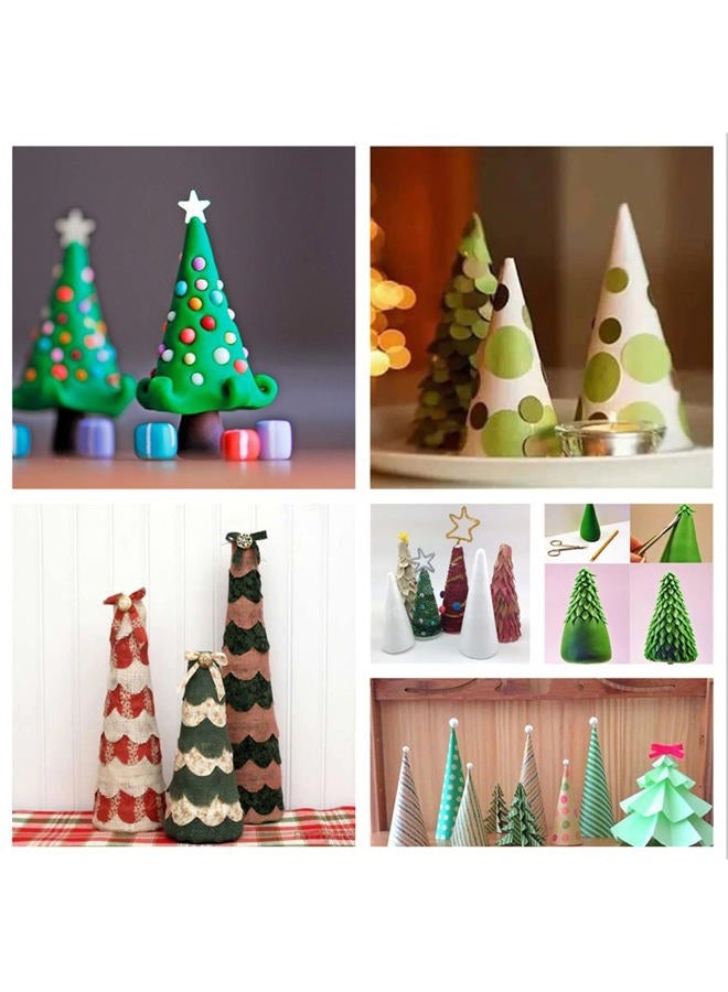 Crafjie Foam Cones for DIY Arts and Crafts (2.76 x 7.2in, 16 Pack), White Styrofoam Polystyrene Christmas Tree Foam Cones Craft Supplies, for DIY Home Craft Project, Christmas Tree, Table Centerpiece - Image 3