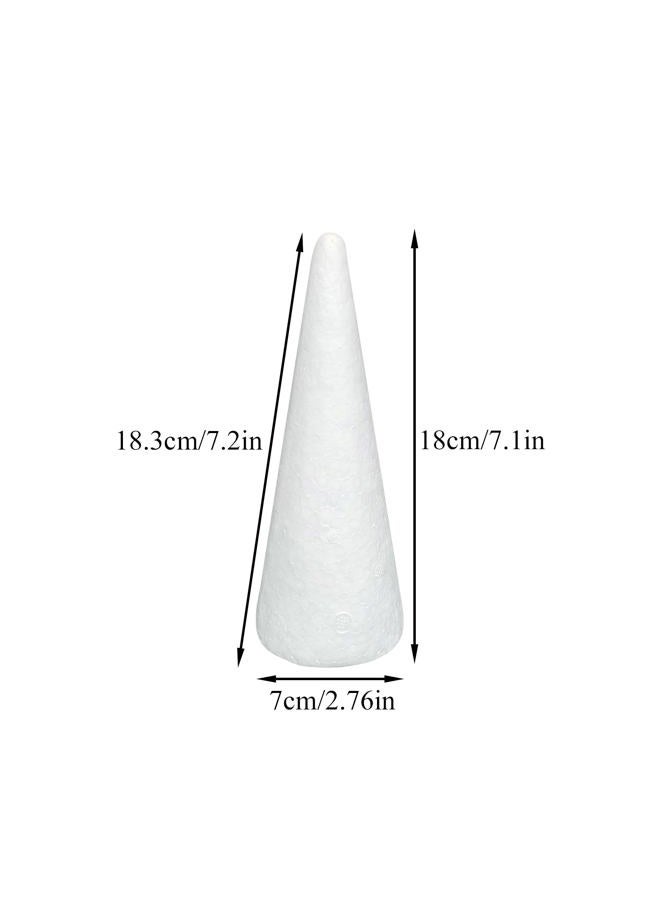 Crafjie Foam Cones for DIY Arts and Crafts (2.76 x 7.2in, 16 Pack), White Styrofoam Polystyrene Christmas Tree Foam Cones Craft Supplies, for DIY Home Craft Project, Christmas Tree, Table Centerpiece - Image 2