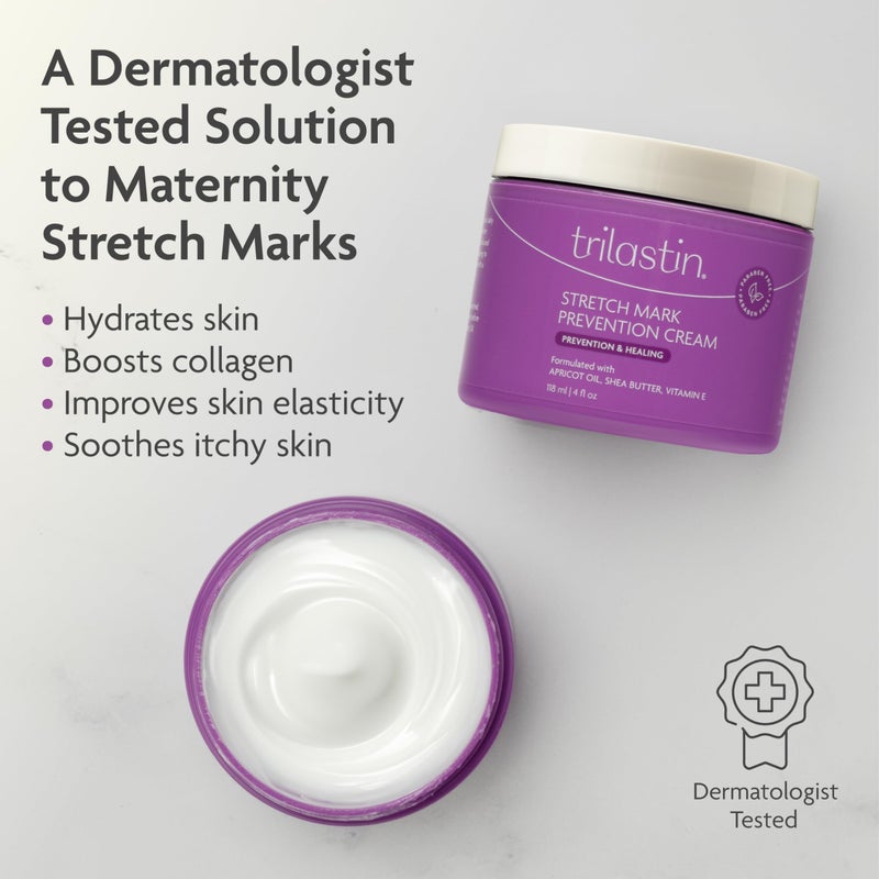 TriLASTIN Stretch Mark Cream for Pregnancy - Pregnancy Stretch Mark Prevention & Pregnant Belly Cream & Belly Oil for Pregnant Women - Paraben Free 4 Fl Oz, Citrus Scent - Image 3