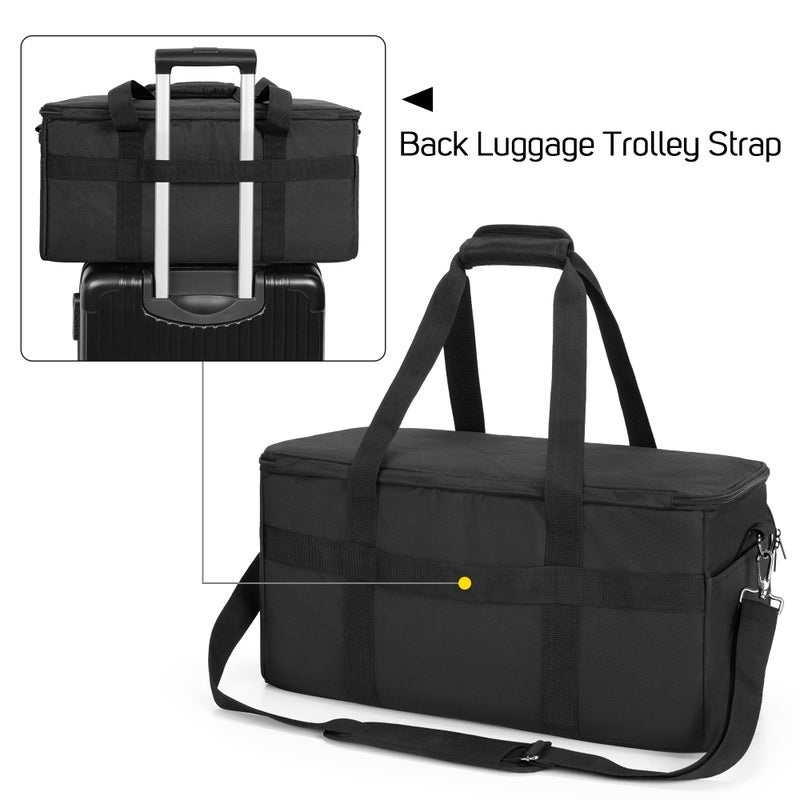 LoDrid Large Cable File Bag with Inside Padded Bottom and Detachable Dividers, DJ Bag with Multiple Pockets for 15.6” Laptop, DJ Gear, Sound Instrument, and Music Equipment, Black - Image 4