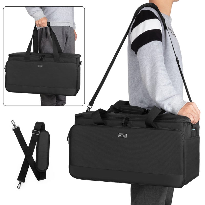 LoDrid Large Cable File Bag with Inside Padded Bottom and Detachable Dividers, DJ Bag with Multiple Pockets for 15.6” Laptop, DJ Gear, Sound Instrument, and Music Equipment, Black - Image 5