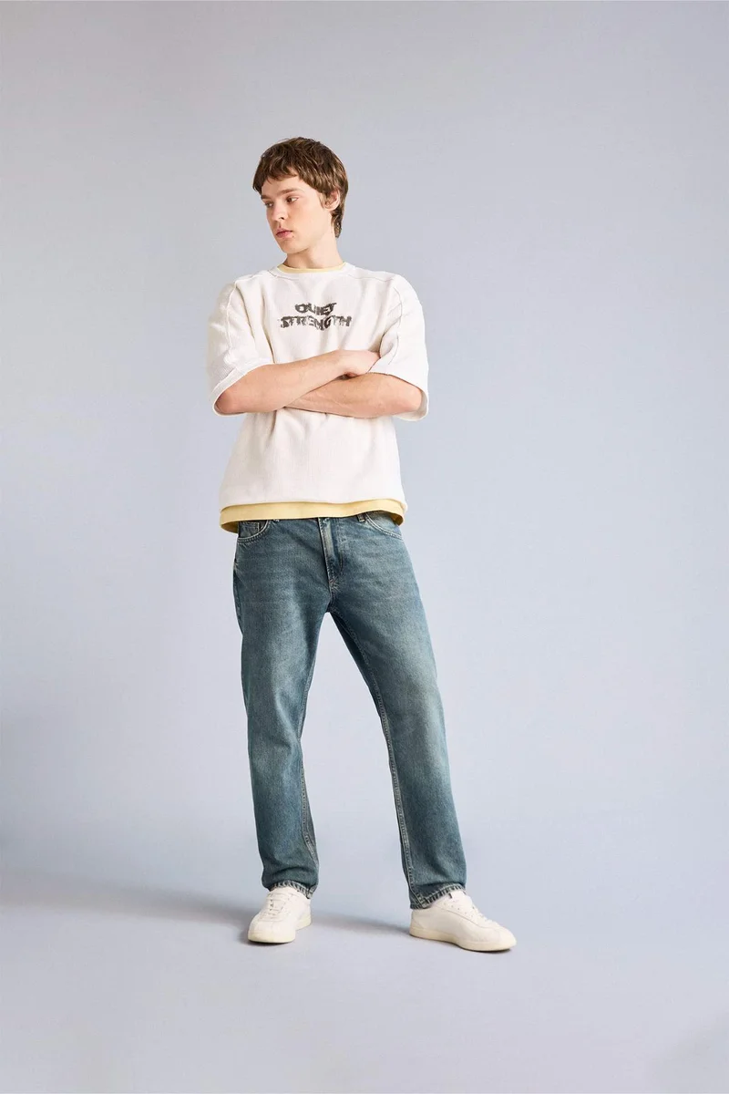 ديفاكتو Cotton Boxy Fit Printed T-Shirt