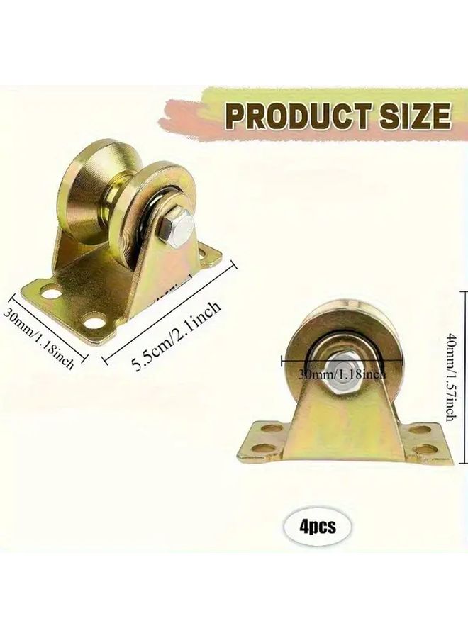 Steel V Groove Pulley System 4pcs Heavy Duty Load Bearing Frame Anti Wear - Image 3