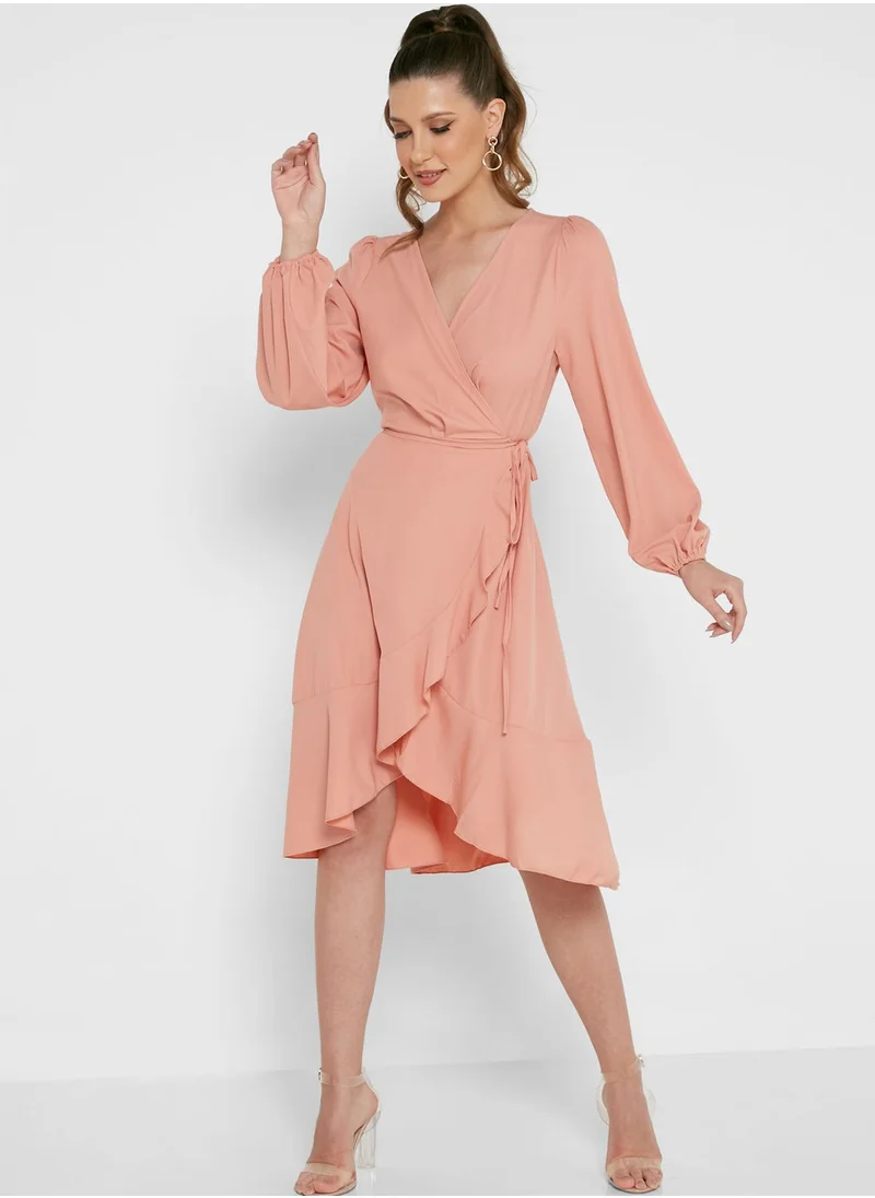 boohoo Knitted Wrap Dress