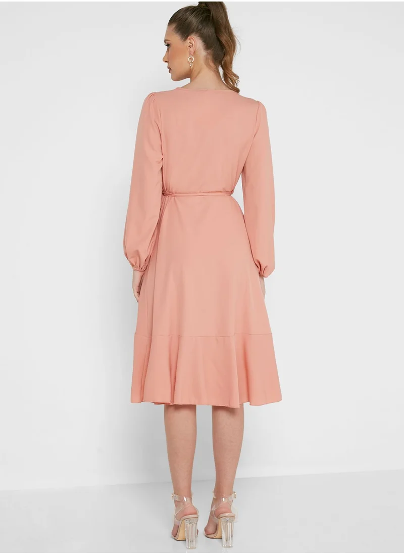 boohoo Knitted Wrap Dress