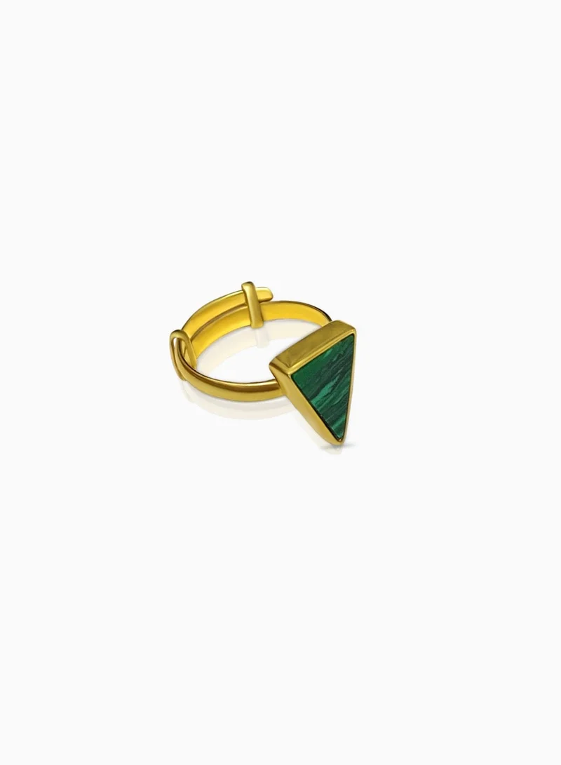 Hzmer Jewellery Bliss Malachite Ring in Gold plated Sterling Silver