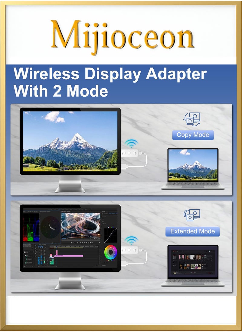 Mijioceon - Wireless HDMI Transmitter and Receiver 2-in-1, 4K Decode 1080P Output Wireless HDMI, 2.4G&5G Display Adapter Plug & Play, Portable Streaming Video and Audio to Monitor from PC/DV/HDTV/Projector/TV Box - Image 1