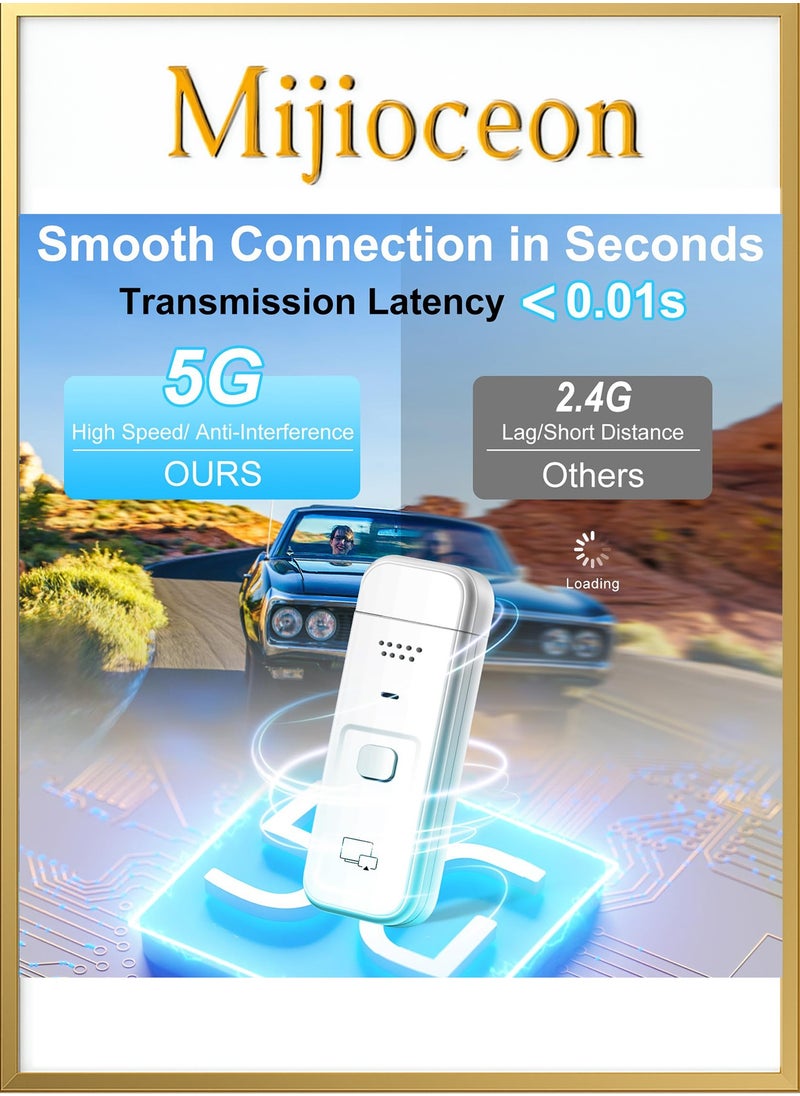 Mijioceon - Wireless HDMI Transmitter and Receiver 2-in-1, 4K Decode 1080P Output Wireless HDMI, 2.4G&5G Display Adapter Plug & Play, Portable Streaming Video and Audio to Monitor from PC/DV/HDTV/Projector/TV Box - Image 1