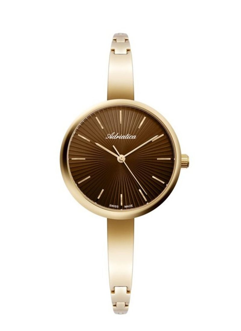 ADRIATICA ADRIATICA Swiss Made A3701.111GQ PVD Gold Case & Band 3-Hands Women's Watch 