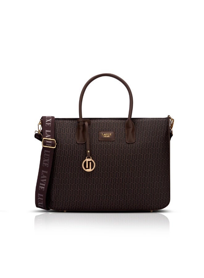 لافي حقيبة يد نسائية فاخرة مونورايلي  برو شوكولاتة - Image 1
