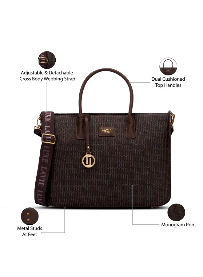 لافي حقيبة يد نسائية فاخرة مونورايلي  برو شوكولاتة - Image 3