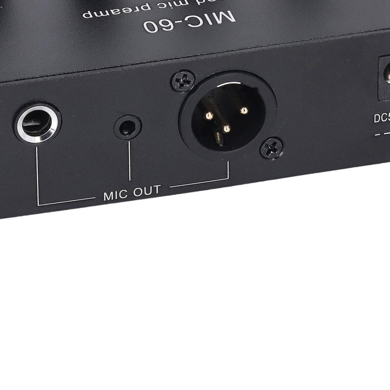 Microphone Preamplifier 3.5mm 6.5mm XLR Interface 60dB Gain Dynamic Condenser Mic Amp DC 5 12V 48V Phantom Power - Image 4