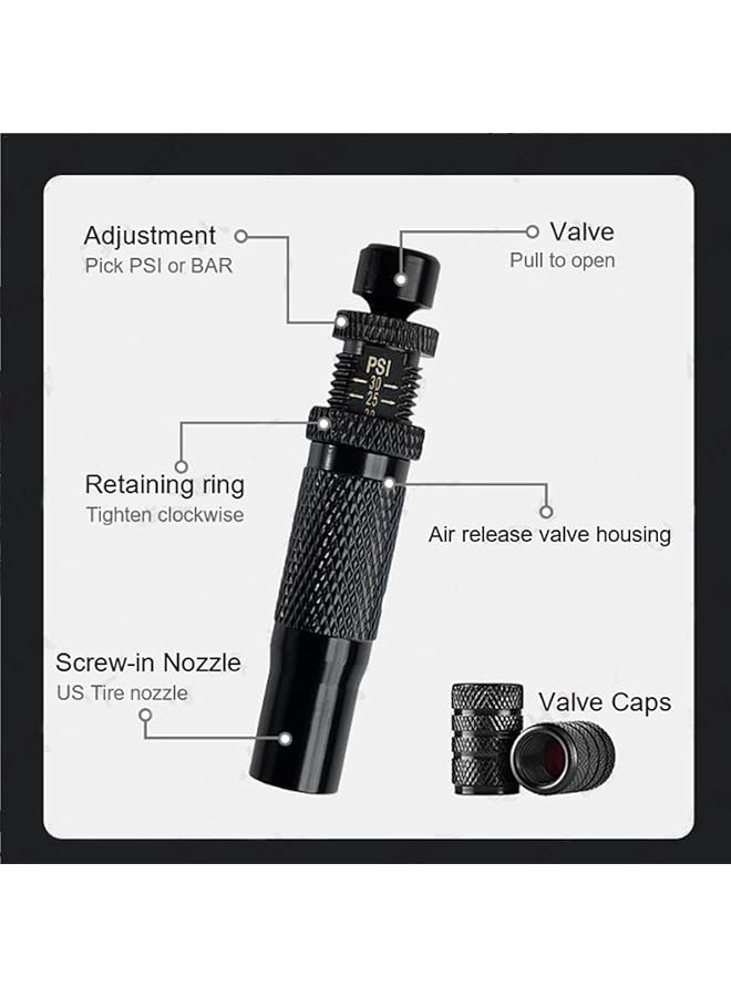أوزيغالور 4 قطع من أداة ضغط هواء الإطارات اللولبية للمركبات على الطرق الوعرة 4X4، مجموعة صمام تفريغ هواء الإطارات القابل للتعديل والتوقف التلقائي - Image 3