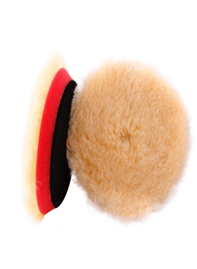 SPTA Wool Polishing Pads, 2Pcs 3 Inch (76mm) Wool Cutting Pad, Yellow Wool Buffing and Polishing Pad Set, Wool Buffing Wheel for Medium Cut for 3 Inch Car Polisher Polishing, Buffing and Cutting - Image 1