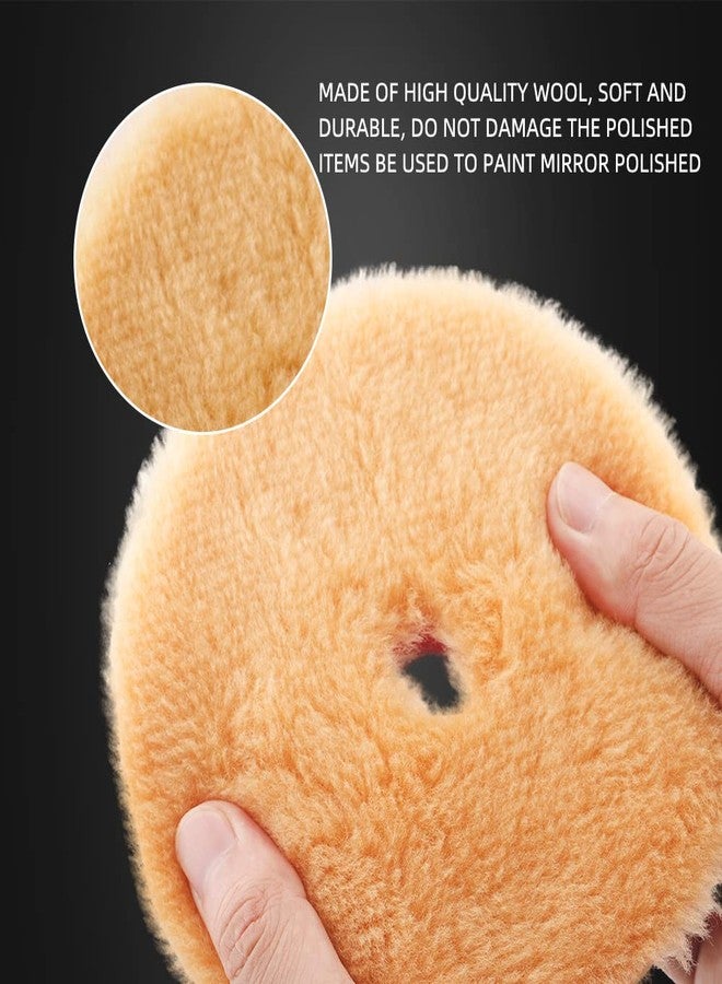 SPTA Wool Polishing Pads, 2Pcs 3 Inch (76mm) Wool Cutting Pad, Yellow Wool Buffing and Polishing Pad Set, Wool Buffing Wheel for Medium Cut for 3 Inch Car Polisher Polishing, Buffing and Cutting - Image 3