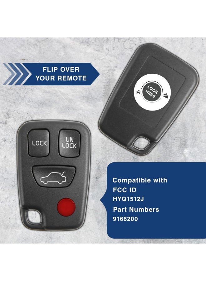 KeylessOption 2x Keyless Entry Remote 4btn Key Fob for Volvo (HYQ1512J) - Image 5