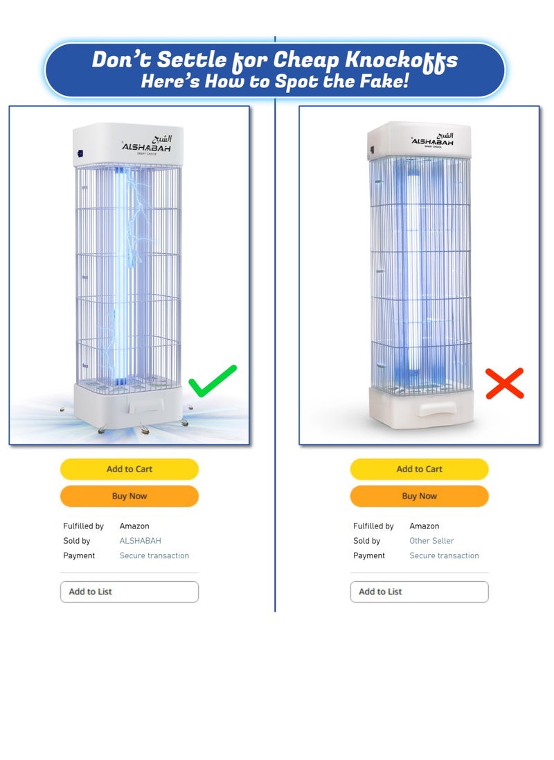 Alshabah - Alshabah flying insect killer -the best bugg zapper - Mosquitos & flys trap-indoor & outdoor use - kills flying Insects with 15W UV light & 3800V electric shock - Image 1