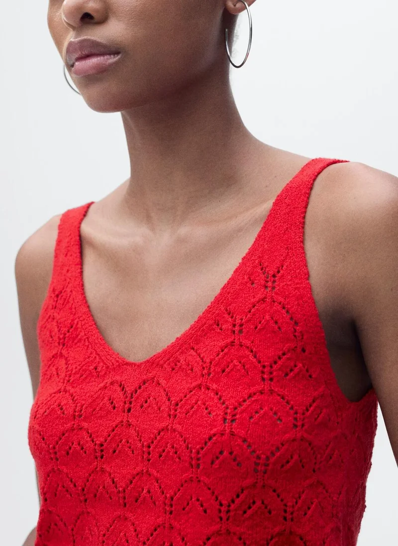 MANGO Openwork Details Knit Top
