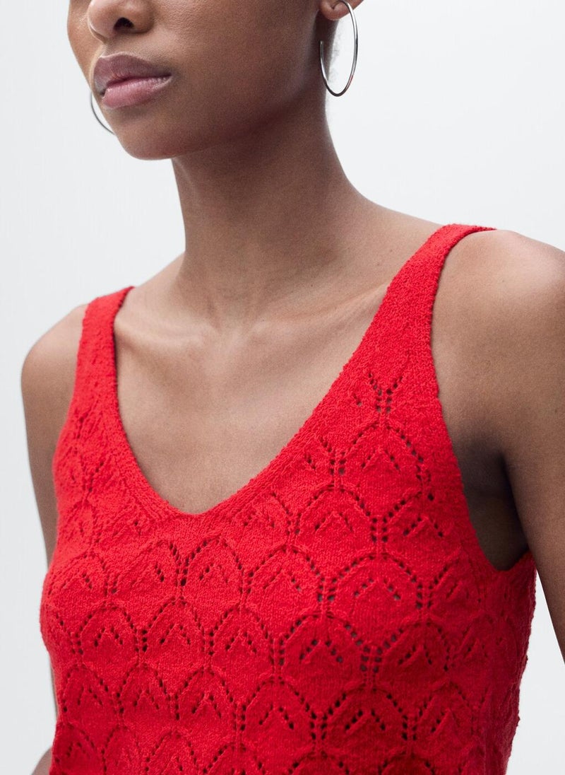 MANGO - Openwork Details Knit Top - Image 1