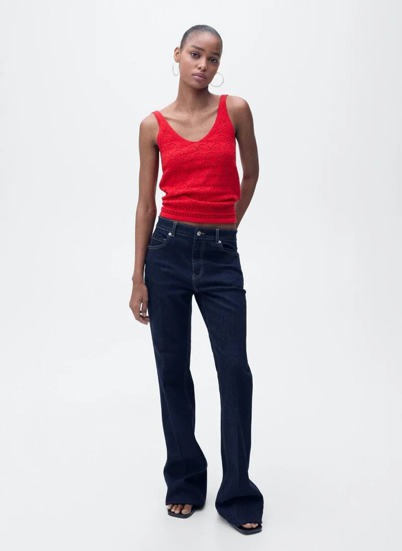 MANGO Openwork Details Knit Top
