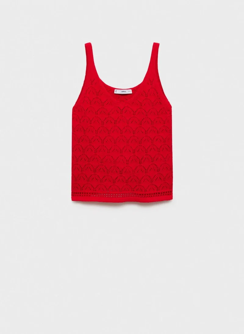 MANGO Openwork Details Knit Top