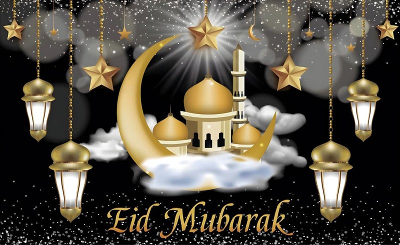 MANGO Eid Mubarak Banner Backdrop  71 x 44 Eid Decorations for Home Wall Door Yard and Outdoor  Perfect for Eid alFitr and Eid alAdha Ramadan Kareem Celebration - Image 2