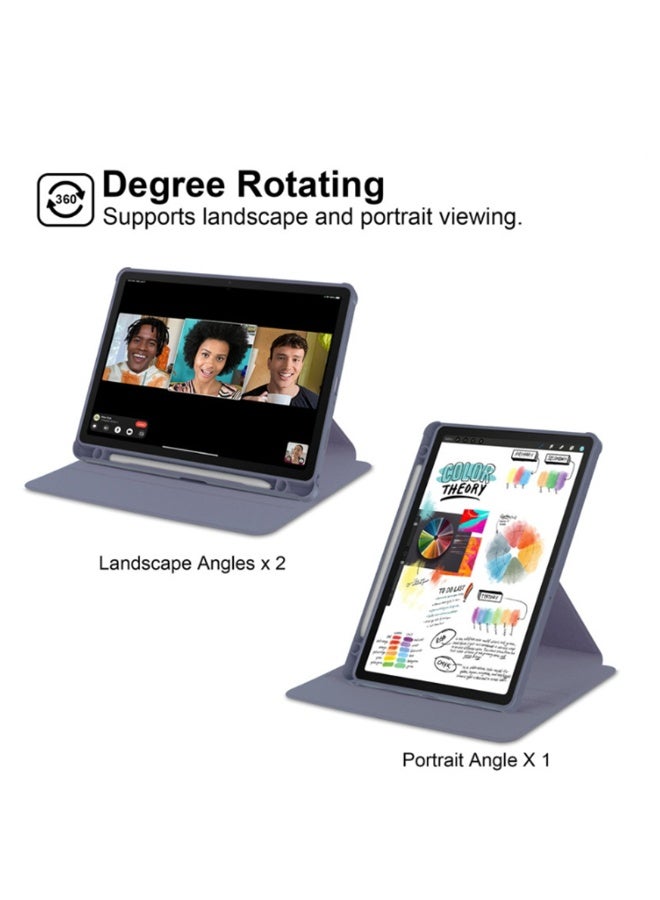 for Samsung Galaxy Tab A9 Case Cover, Tablet Protective Case With Pen Slot, Acrylic 360 ° Rotating Design, Automatic Wake-up/sleep, Soft Leather,Purple  - Image 3