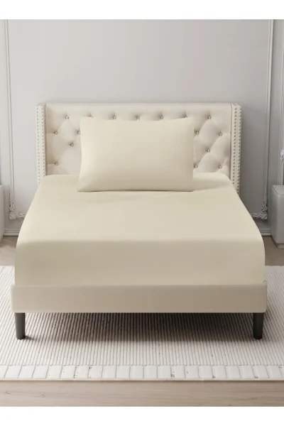 Donetella Bedding Fitted Sheet - Fits 120x200 Cm For Single Bed - 2 Pcs (1 Fitted Sheet and 2 Pillowcases) - 35 Cm Deep Pocket - Solid Bed Sheet