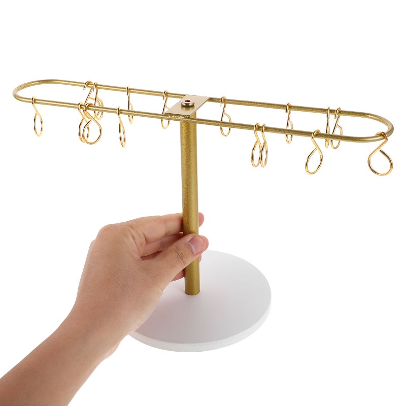 Metal Clip Organizer: Golden Hair Holder Stand Rack For Bathroom Bedroom Hair Accessories Storage - Image 2