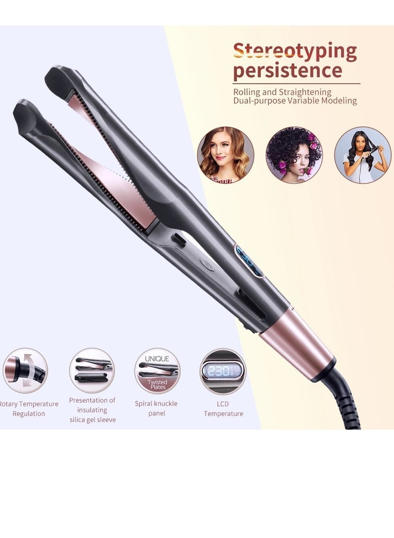 PANDA JOJO 2-in-1 Hair Straightener & Curler: Professional Styling Tool with Adjustable Temperature - Image 1