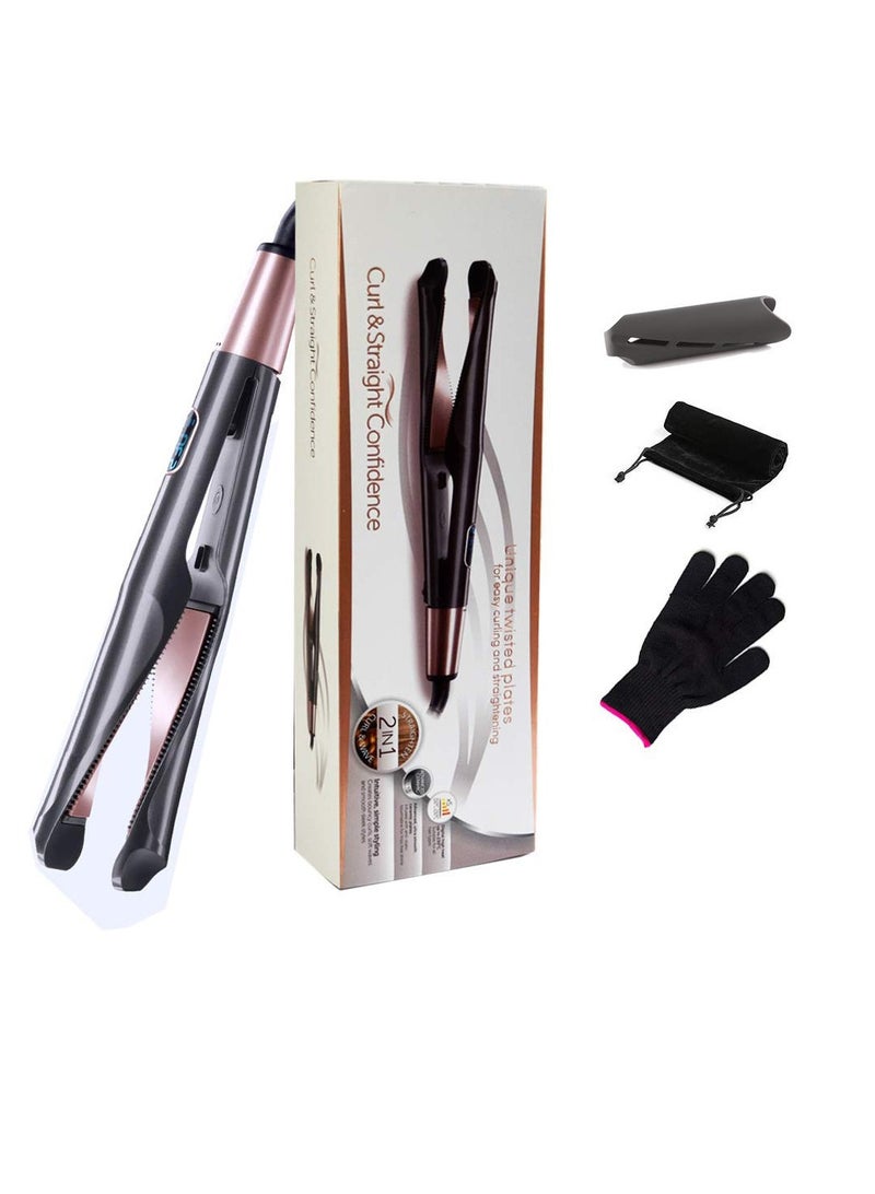 PANDA JOJO 2-in-1 Hair Straightener & Curler: Professional Styling Tool with Adjustable Temperature - Image 5