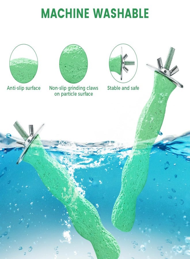 KCMOSGI 2pcs Bird Beak Grinding Stone, Anti-Slip Parakeet Nail Trimming Stick Resin, Bird Parrot Cage Perch Stand Platform Foot, Claws Trimmer Chewing Toys for Budgies, Parakeets, Cockatiels, Conures - Image 3