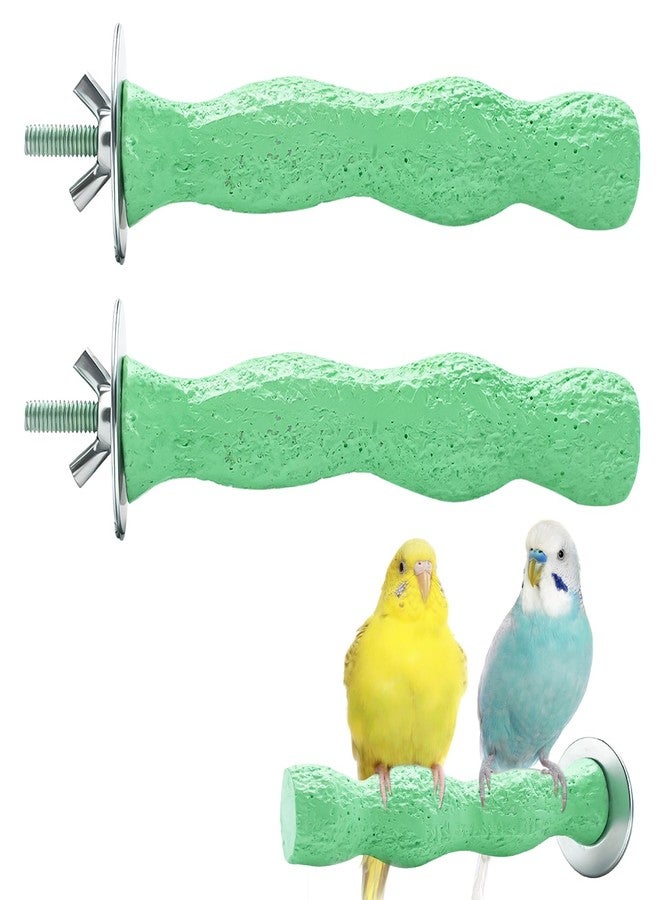 KCMOSGI 2pcs Bird Beak Grinding Stone, Anti-Slip Parakeet Nail Trimming Stick Resin, Bird Parrot Cage Perch Stand Platform Foot, Claws Trimmer Chewing Toys for Budgies, Parakeets, Cockatiels, Conures - Image 1