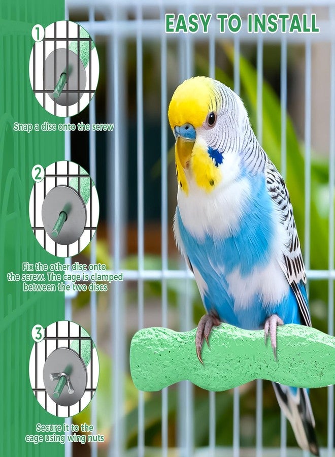 KCMOSGI 2pcs Bird Beak Grinding Stone, Anti-Slip Parakeet Nail Trimming Stick Resin, Bird Parrot Cage Perch Stand Platform Foot, Claws Trimmer Chewing Toys for Budgies, Parakeets, Cockatiels, Conures - Image 4