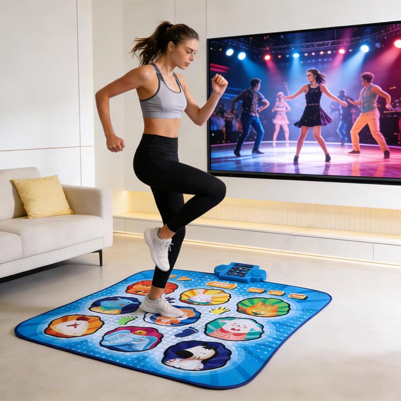 FILFEEL Interactive Dance Mat Toy for Kids – 9-Key Music Game Pad with Slip Base, Portable Folding Design, Battery Powered, Ideal for Toddlers & Family Fun (Blue) - Image 3