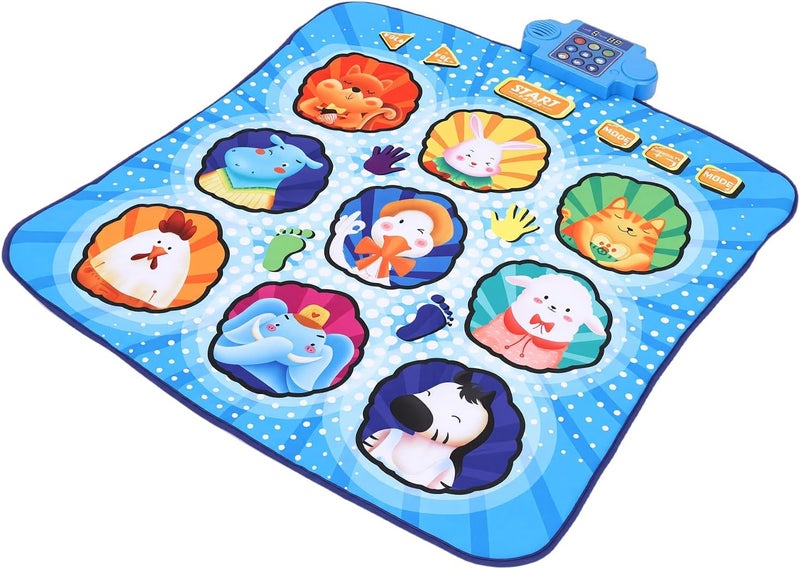 FILFEEL Interactive Dance Mat Toy for Kids – 9-Key Music Game Pad with Slip Base, Portable Folding Design, Battery Powered, Ideal for Toddlers & Family Fun (Blue) - Image 2