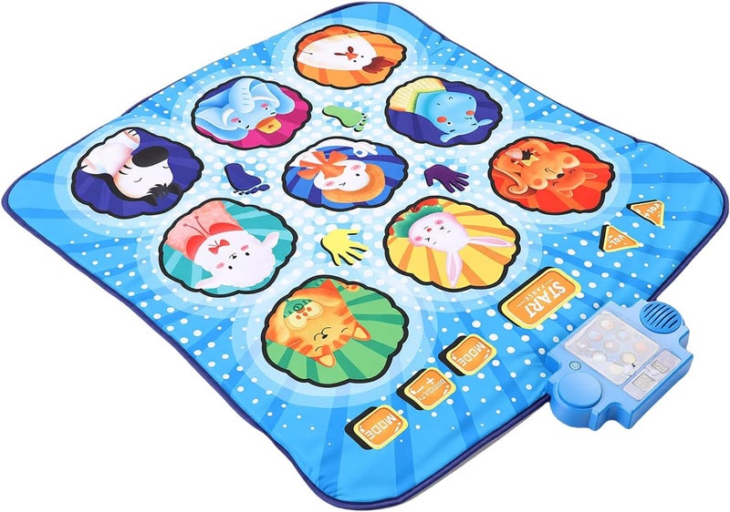 FILFEEL Interactive Dance Mat Toy for Kids – 9-Key Music Game Pad with Slip Base, Portable Folding Design, Battery Powered, Ideal for Toddlers & Family Fun (Blue) - Image 1