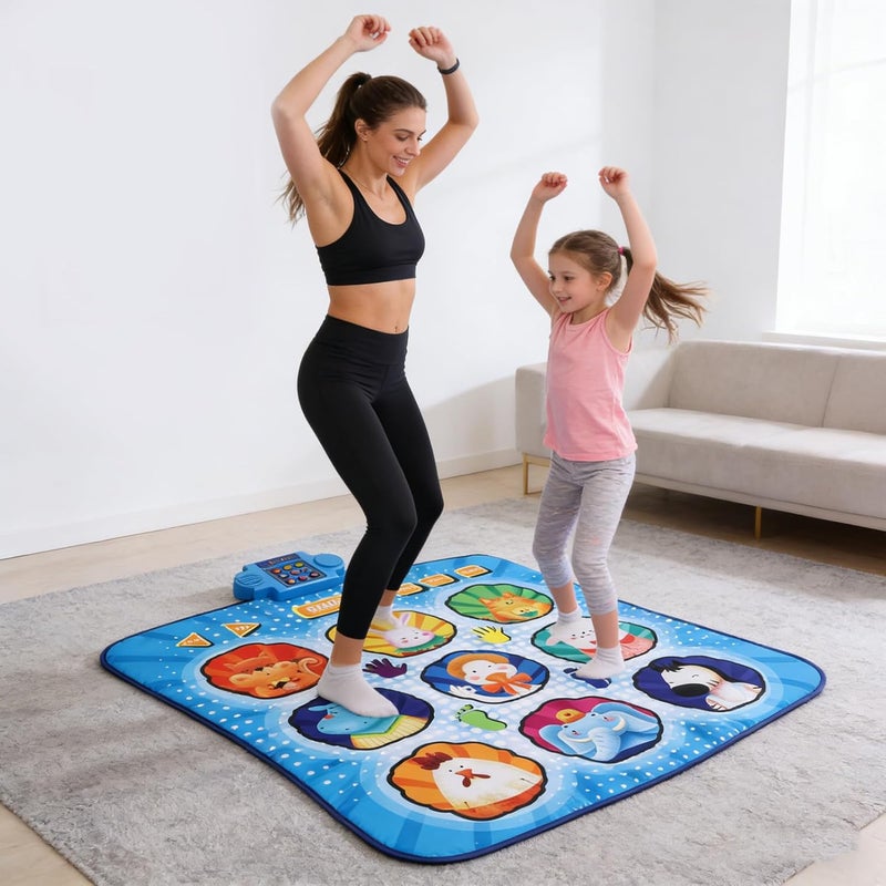 FILFEEL Interactive Dance Mat Toy for Kids – 9-Key Music Game Pad with Slip Base, Portable Folding Design, Battery Powered, Ideal for Toddlers & Family Fun (Blue) - Image 4