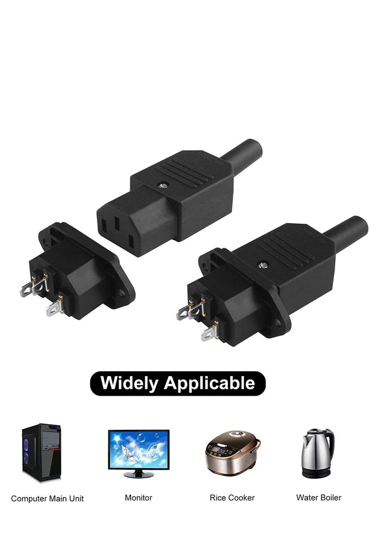 DKURVE C14 Power Socket 3 Terminals Power Adapter Connector 10A 250VAC 5 Pcs - Image 3